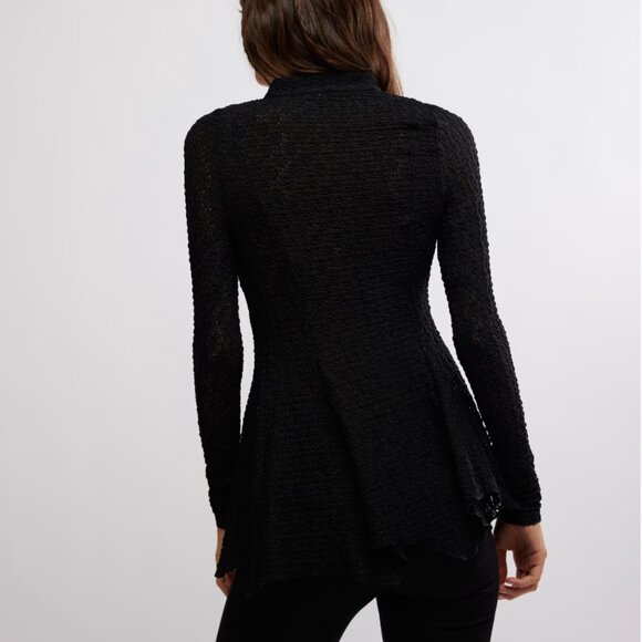 FREE PEOPLE Janey Lace Top / Black - Picture 3 of 5